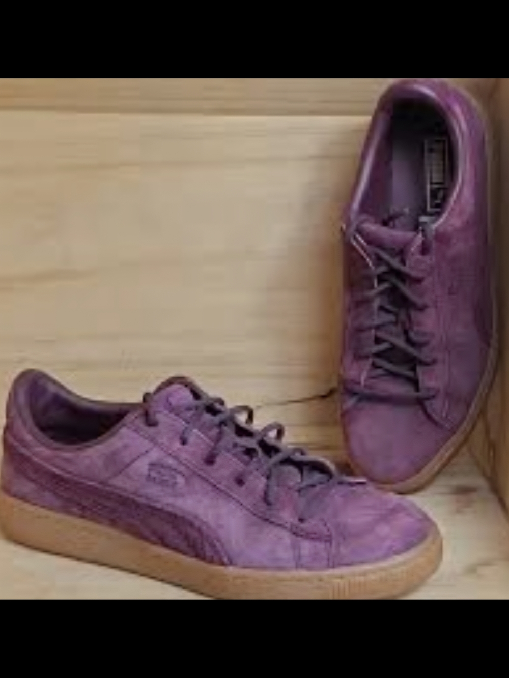 Puma Purple Basket Classic Suede Women's  Sneakers with Gum Sole Size 8. FIT 9.5